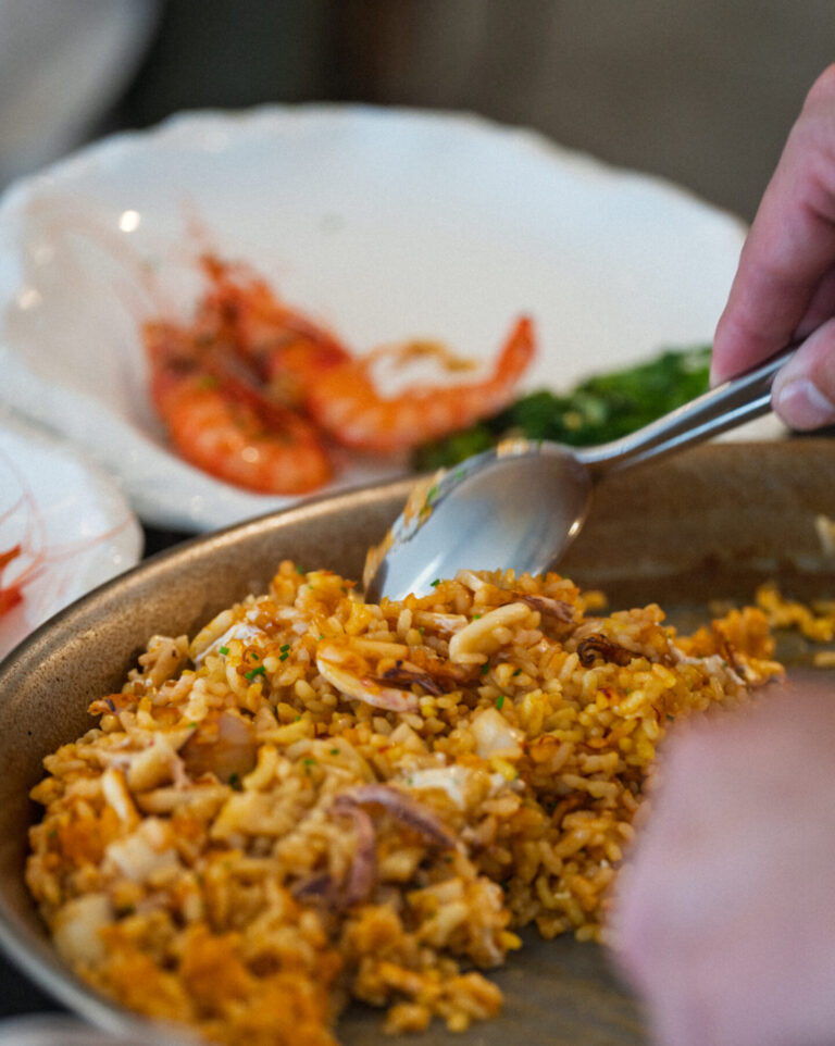 ARROZ SECO CON GAMBA ROJA Y ALGAS | DRY RICE WITH RED PRAWNS AND SEAWEED